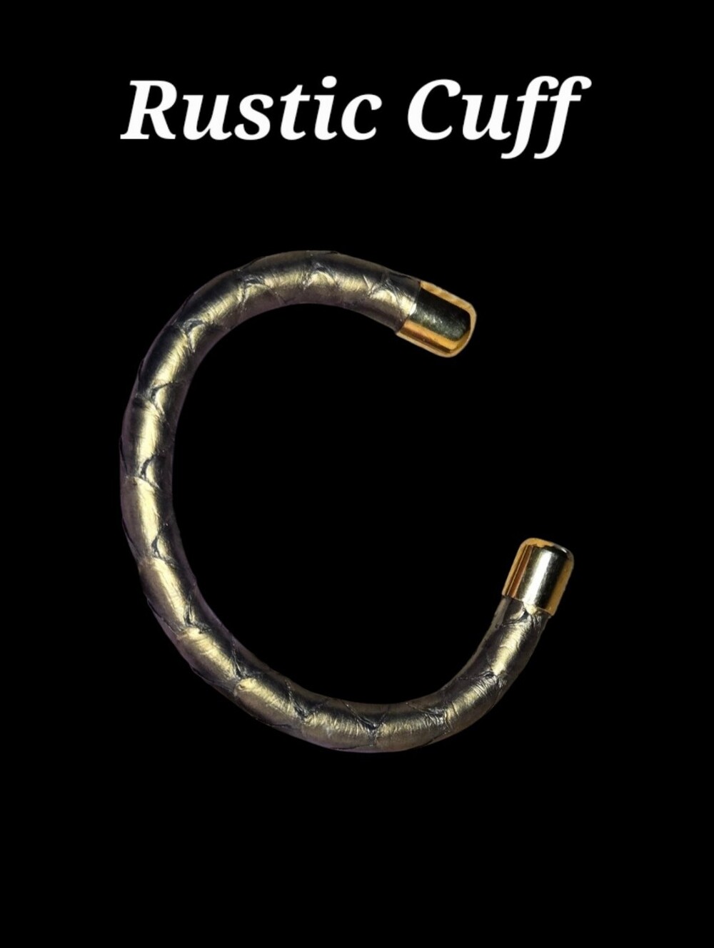 Rustic Cuff Gold-Tone P¥th0n Leather Bracelet